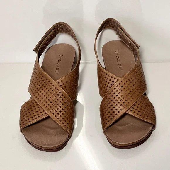 Chocolat Blu Theo Leather Sandal Wedge - Picture 2 of 8